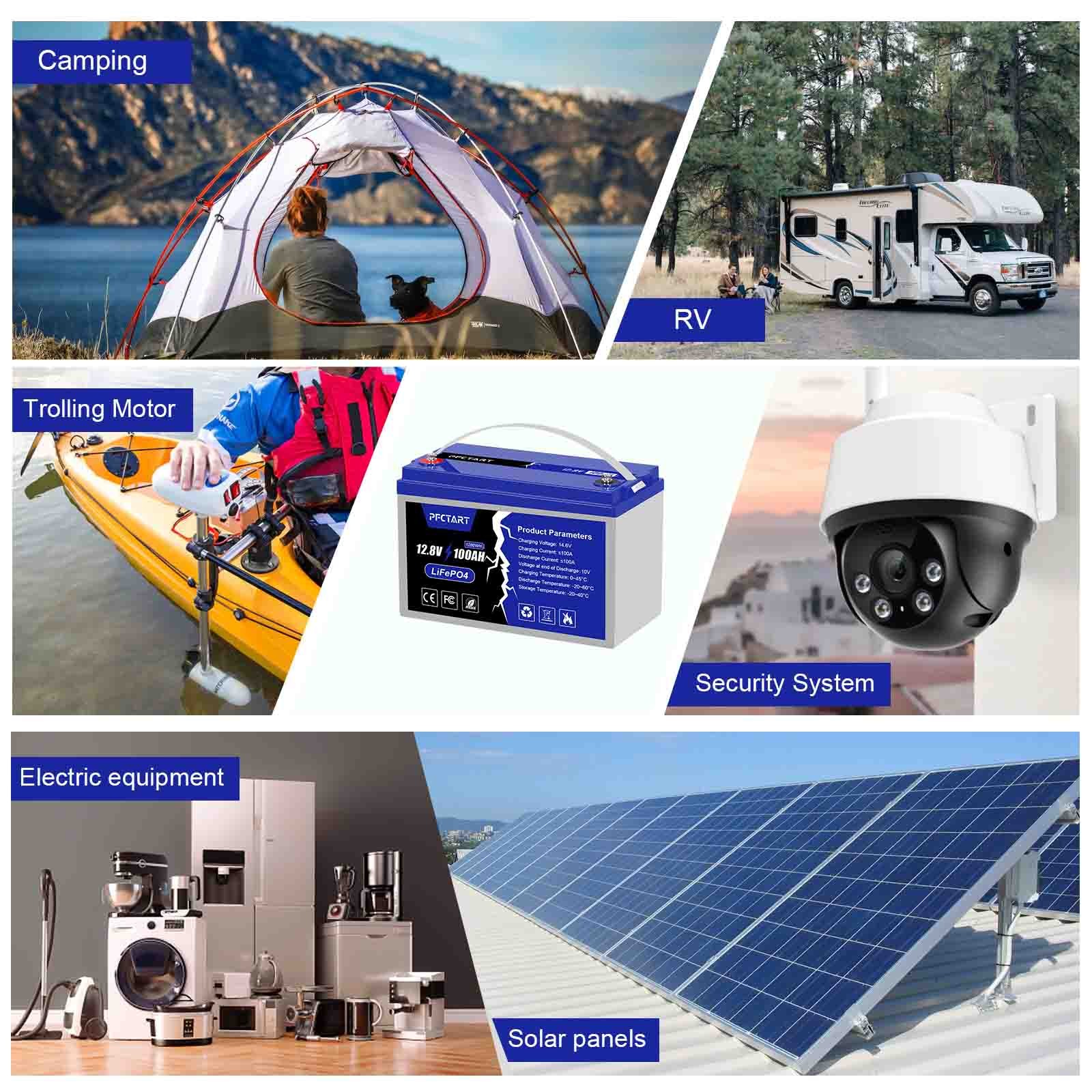 12.8V 100Ah 50Ah LiFePO4 Lithium Battery Perfect for RV Solar Trolling Motor