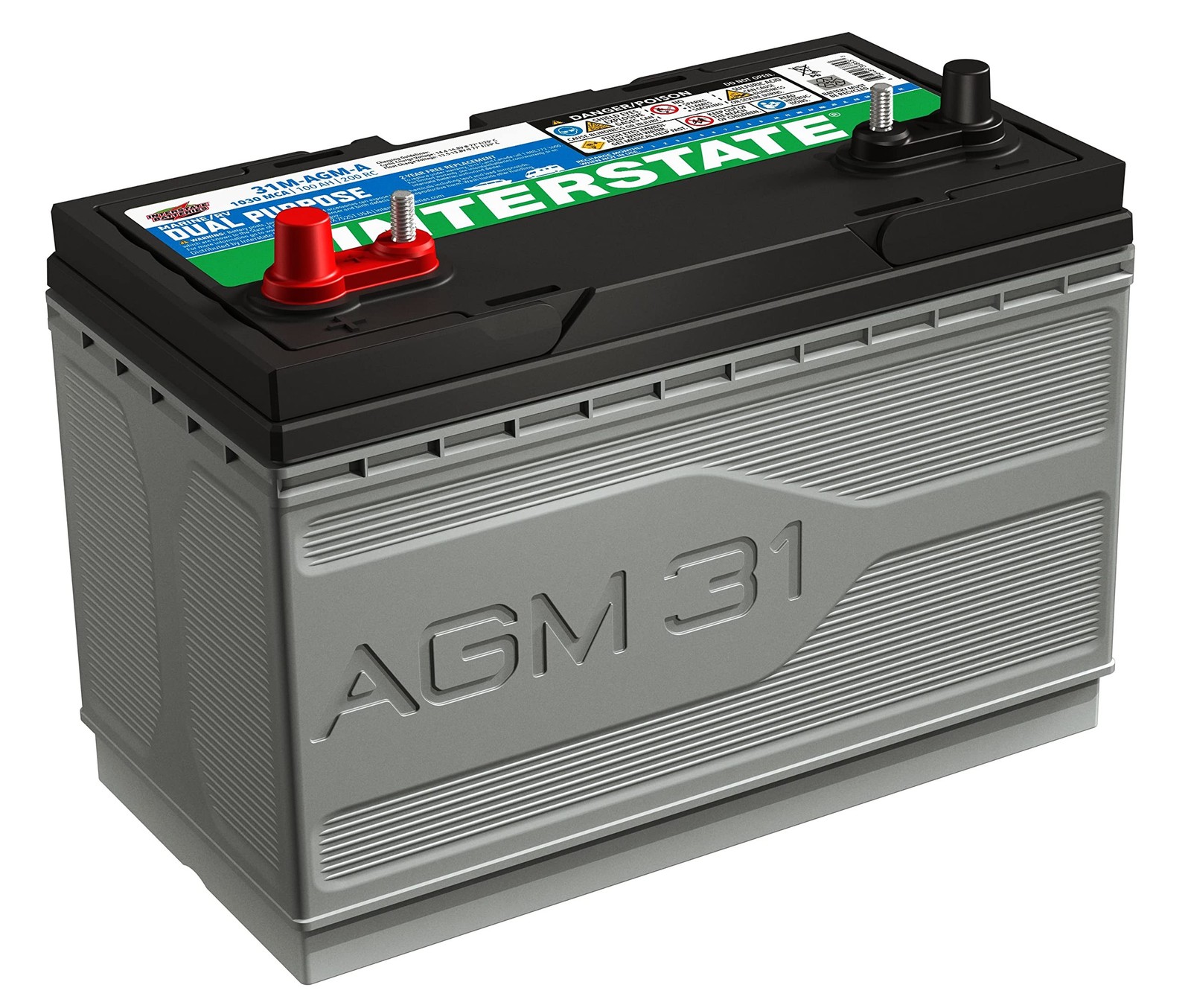 Interstate Batteries Marine/RV Battery 12V 100Ah 825CCA Dual Purpose Power Pu…