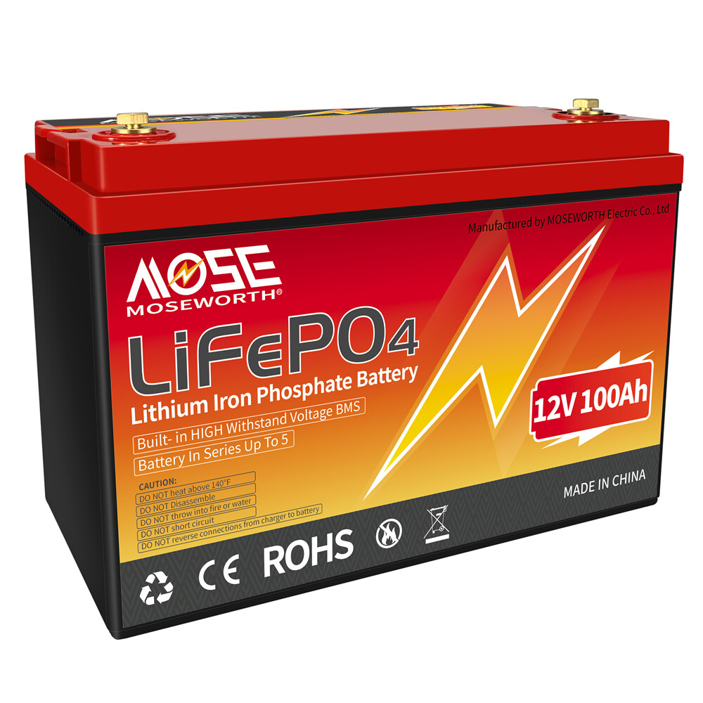 1-4 Pack 12V 100Ah LiFePO4 Lithium Battery 15000+Cycle BMS for RV Solar Marine