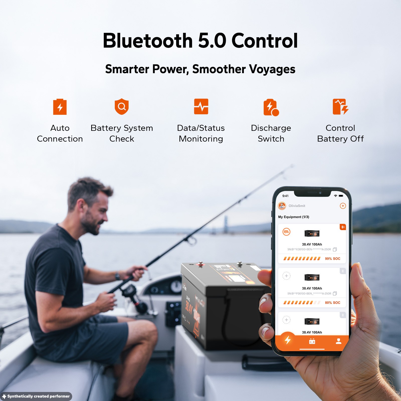 LiTime 36V 100Ah OBM LiFePO4 Lithium Battery For 36V/72V Electric Outboard Motor