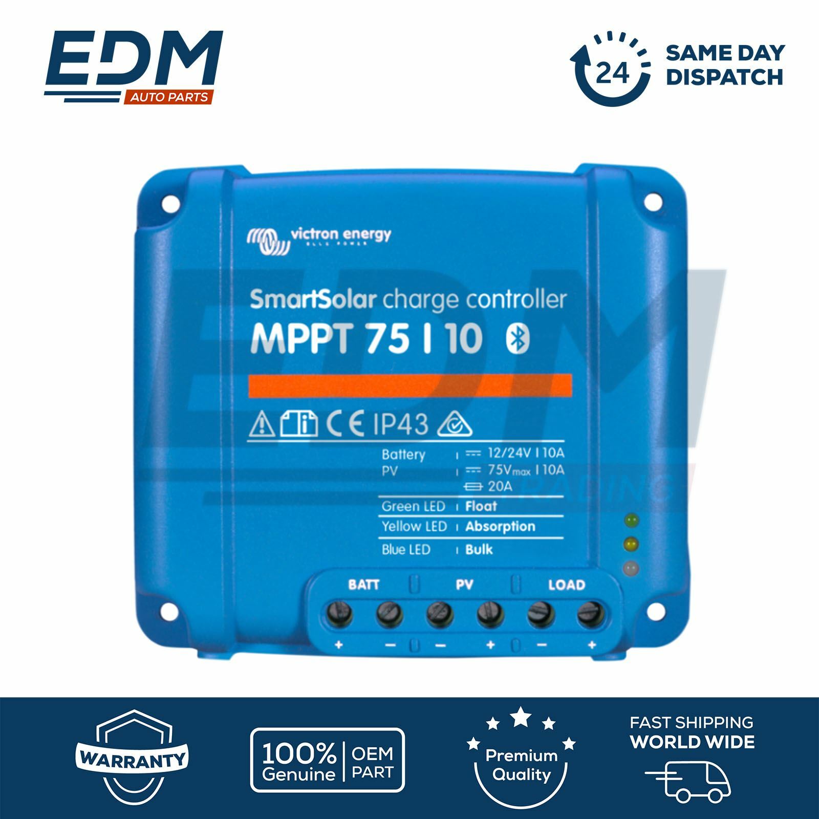 VICTRON ENERGY Smart Solar MPPT 75/10 10 AMP Bluetooth integrated SCC075010060R