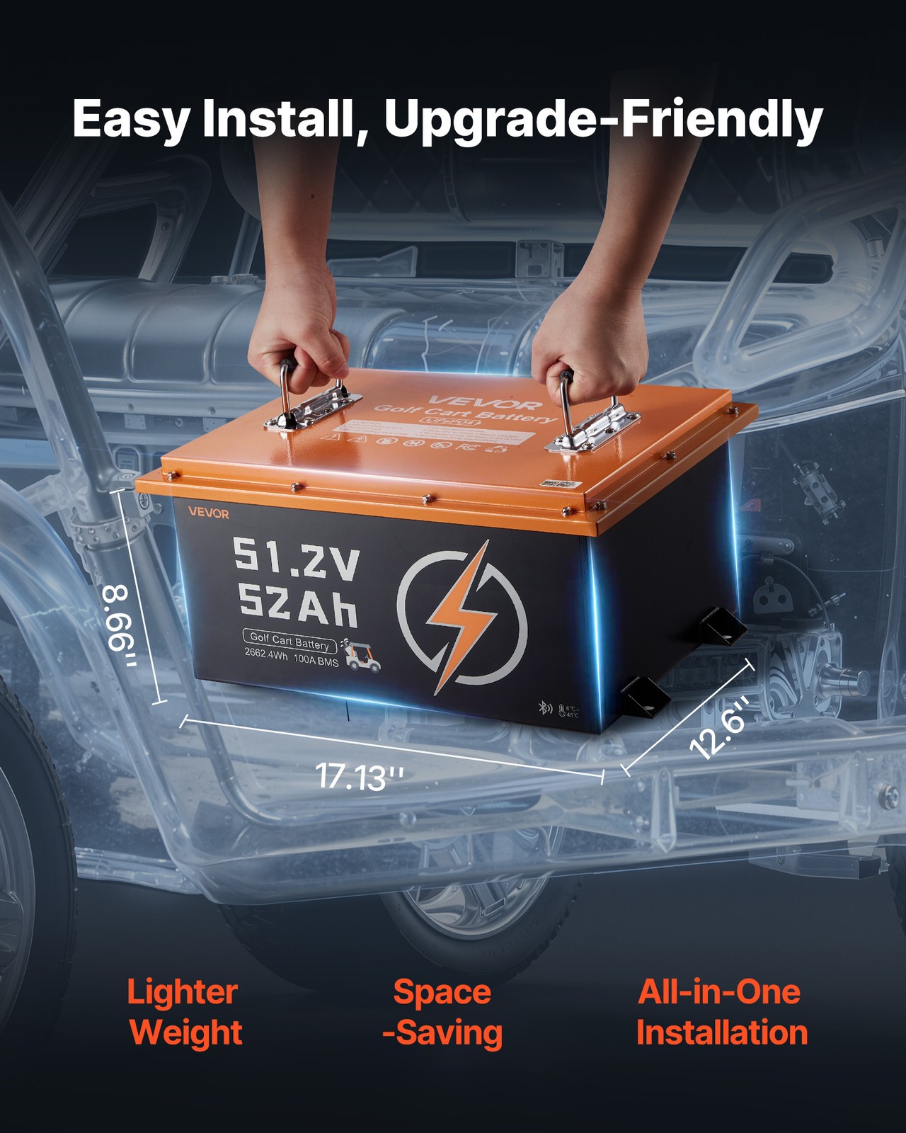 VEVOR 36/48/72V 52/105/150AH Lithium Golf Cart Battery Lifepo4 Charger