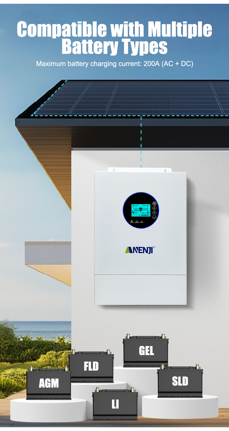 16KWh 51.2V 314Ah LiFePO4 Lithium Battery+12KW Solar Inverter 120V 240V US STOCK