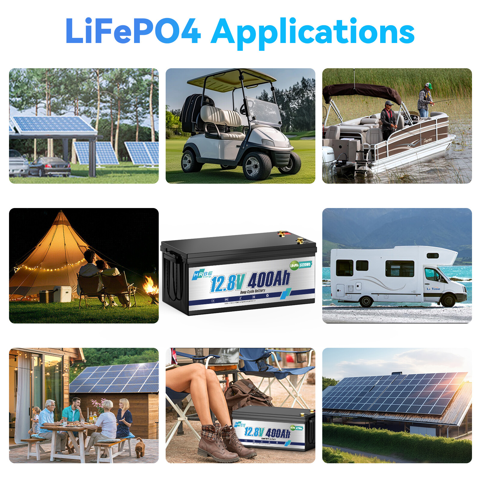 12V 24V 36V 48V 100Ah 300Ah LiFePO4 Lithium Battery Bluetooth RV Solar Off-grid