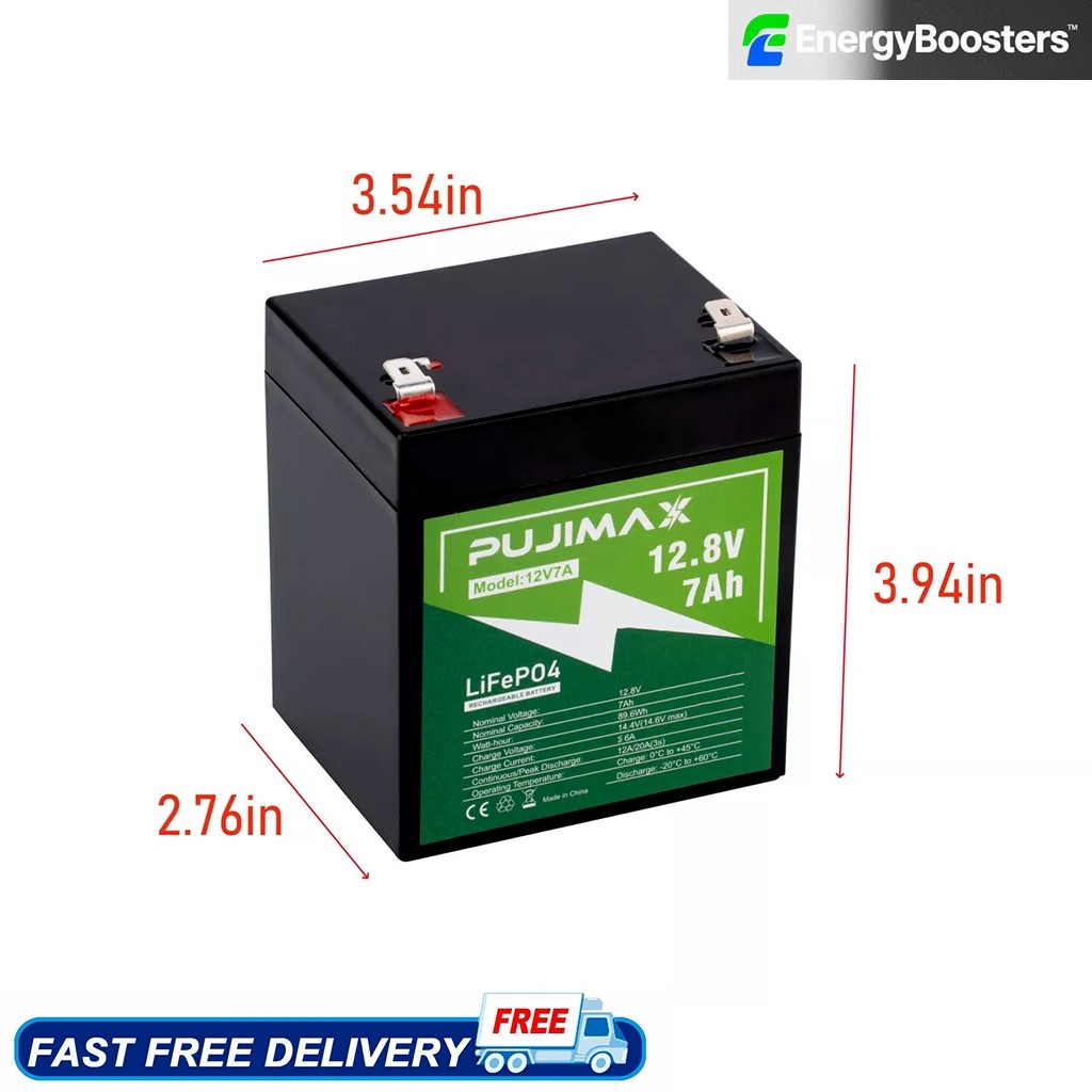 12.8V 7Ah LiFePO4 Battery Rechargeable Lithium Iron for Motorcycle Scooter ATV