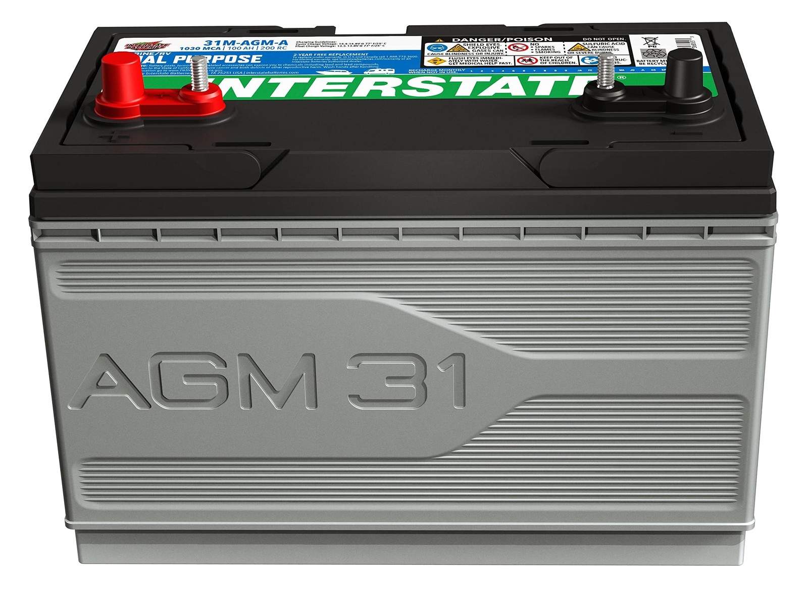 Interstate Batteries Marine/RV Battery 12V 100Ah 825CCA Dual Purpose Power Pu…