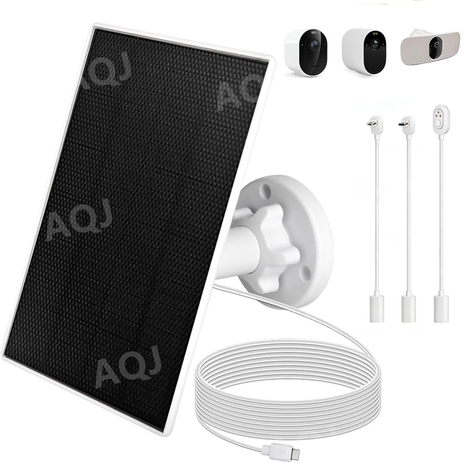 Solar Panel Charge for Arlo Essential Spotlight Camera Doorbell mico USB&Type-C