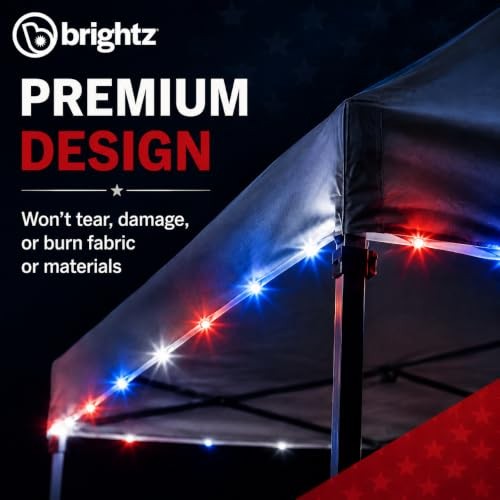LED Patriotic Canopy Lights – 40 ft Red White & Blue String Lights – 4th of