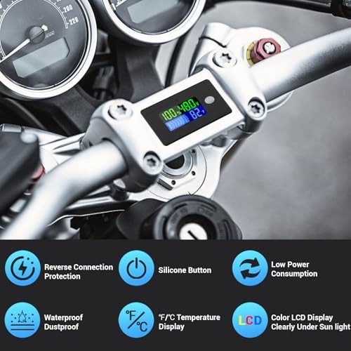 48v Golf Cart Battery Meter – LCD Display Lithium Battery Monitor 10 48V Black