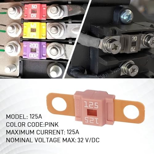 3PCS AMI/Midi Fuse High Current Fuses – Copper Plated Bolt-On Mini Fuses 125A