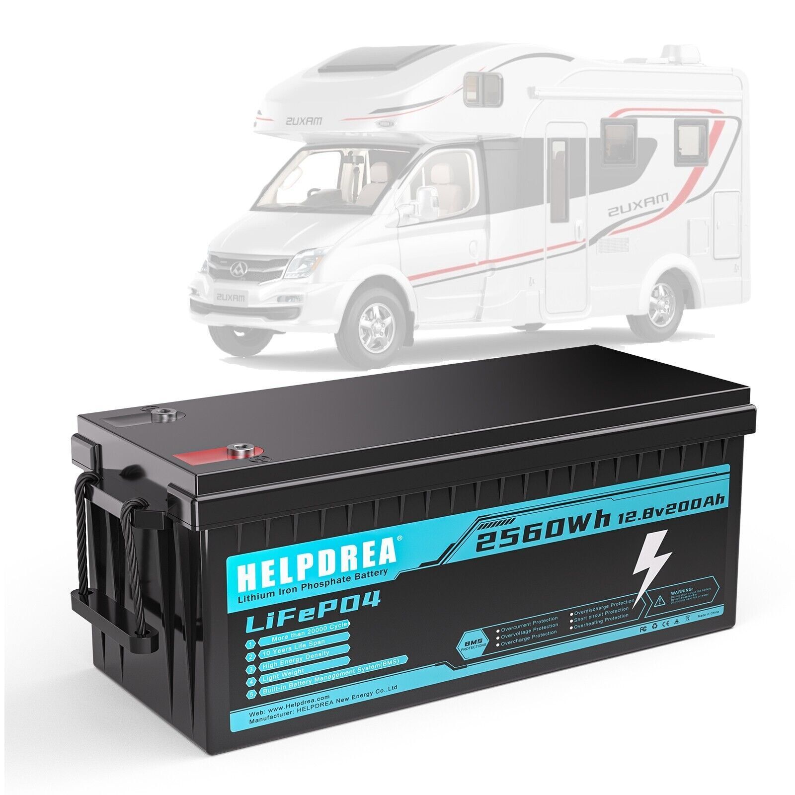 Deep Cycle AGM Battery 12 Volt 200Ah 200A Max Discharge Current Off-Grid RV Home