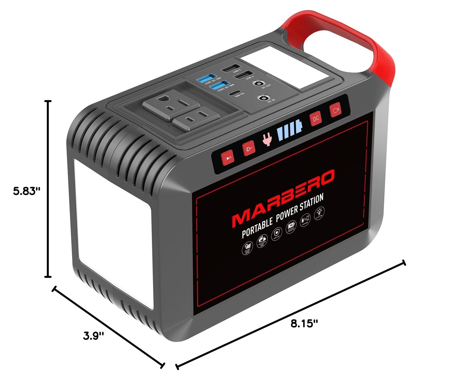 MARBERO 300W 237Wh Portable Power Station Solar Generator Camping Battery Bank