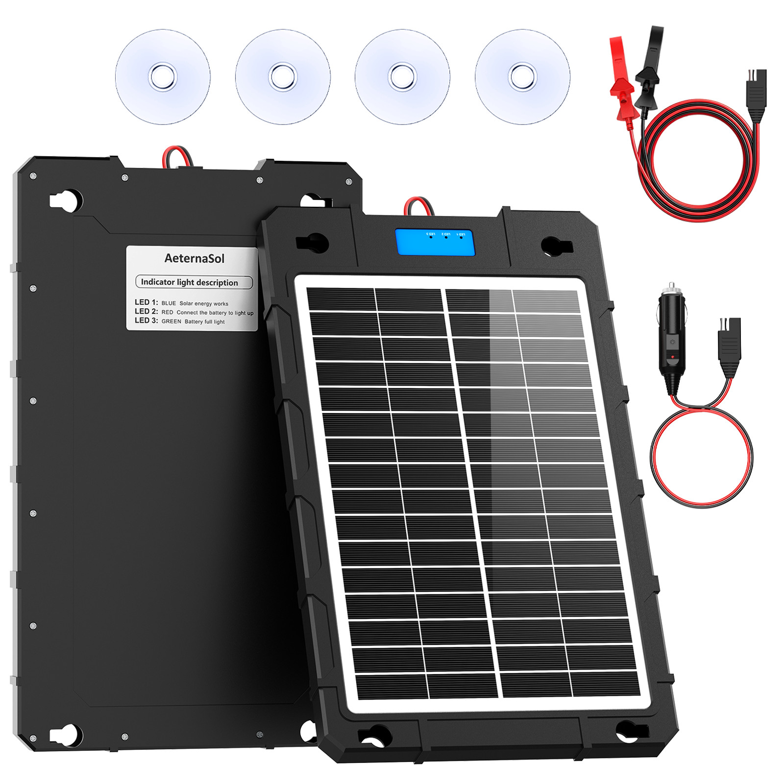 7.5W Solar Panel Kit Battery Charger Trickle Charger 12V Portable Kit for Car RV