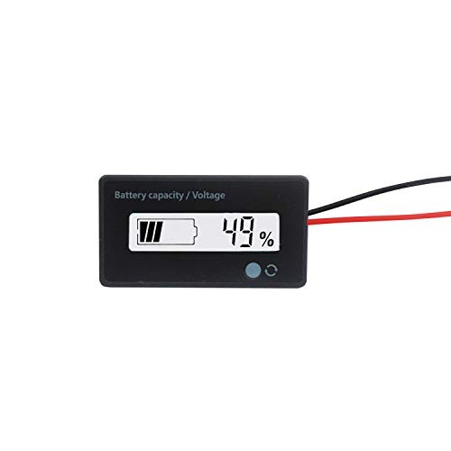 12V 24V 36V 48V Battery Meter, Voltage Indicator, Lead-Acid & Lithium Ion White