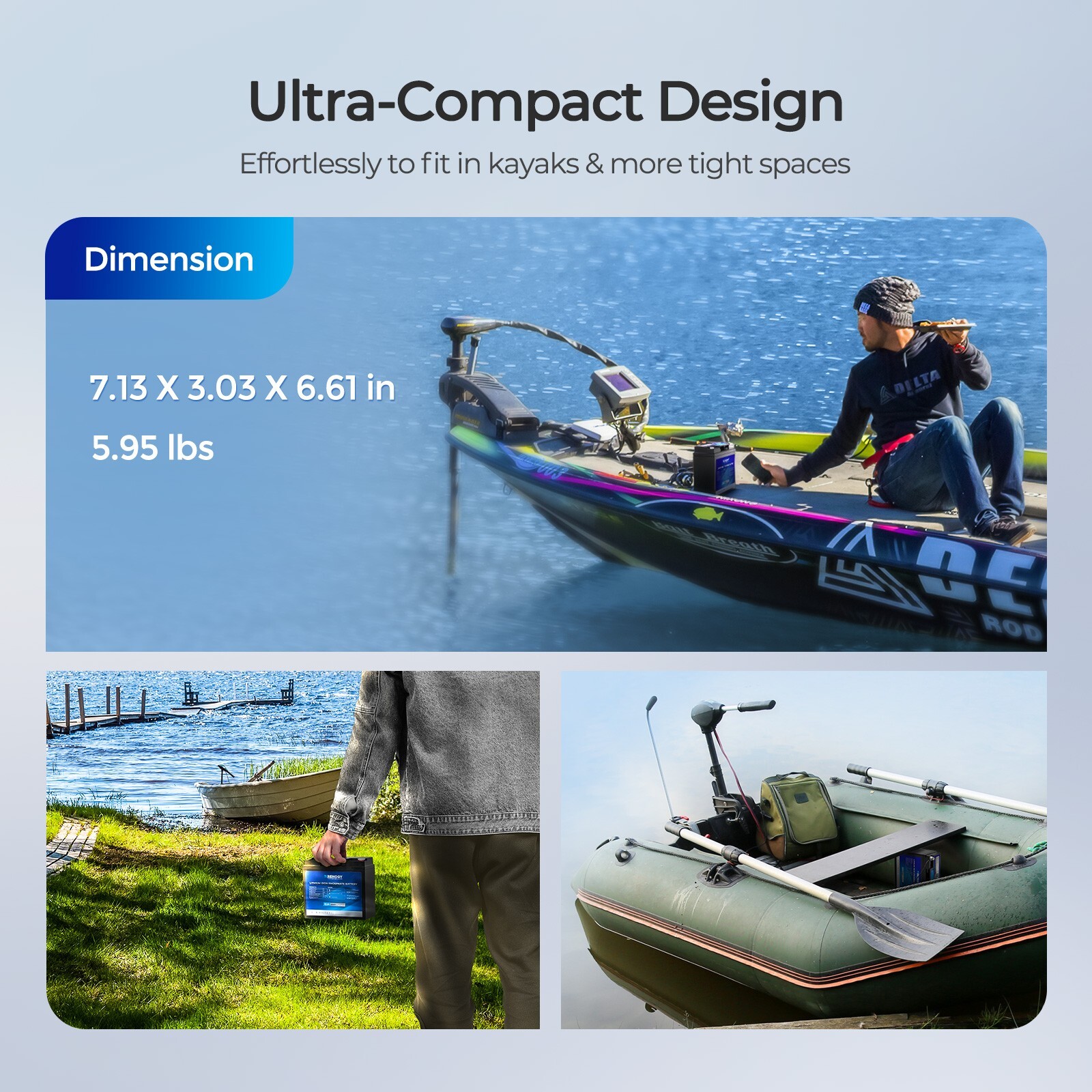 Renogy 12V 20Ah Trolling Motor Lithium Iron Phosphate Battery with Bluetooth