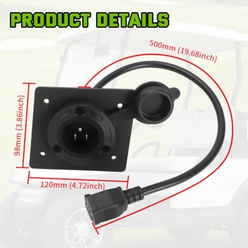 Charger Port Cover Plate Adapter with 120V Plug for Lithium Battery Compatible