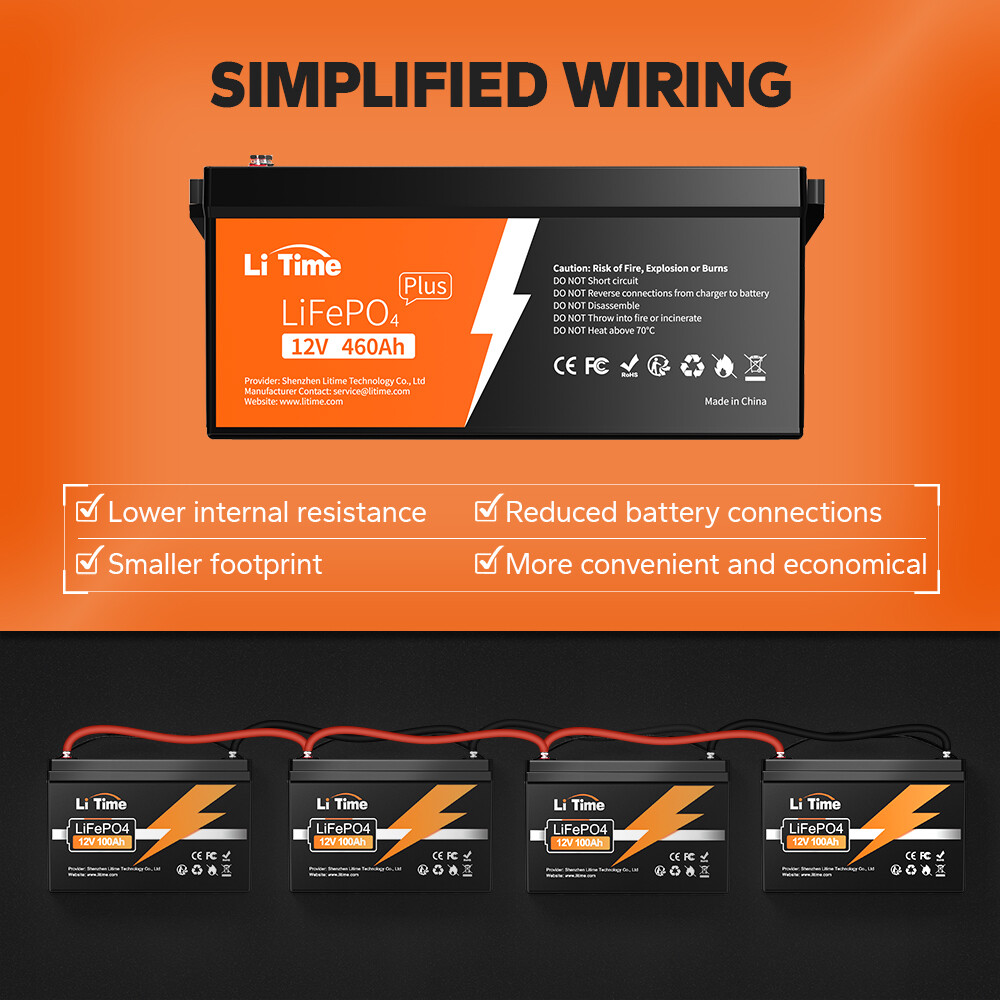 Refurbished LiTime 12V 460Ah LiFePO4 Lithium Battery 250A BMS for Solar Off grid