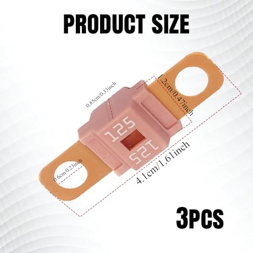 3PCS AMI/Midi Fuse High Current Fuses – Copper Plated Bolt-On Mini Fuses 125A