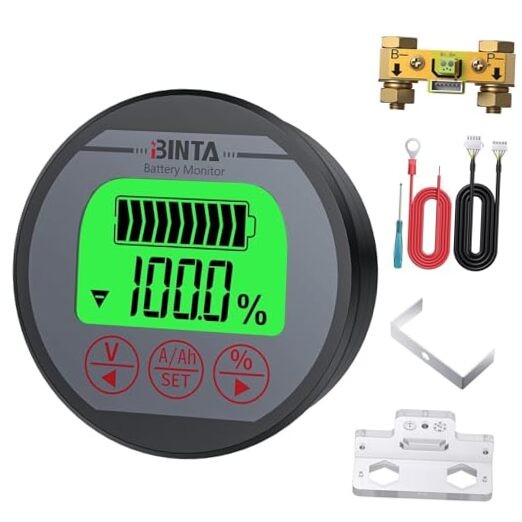 Battery Monitor with Shunt 8-120V Voltmeter Ammeter, Voltage Current 0-500A