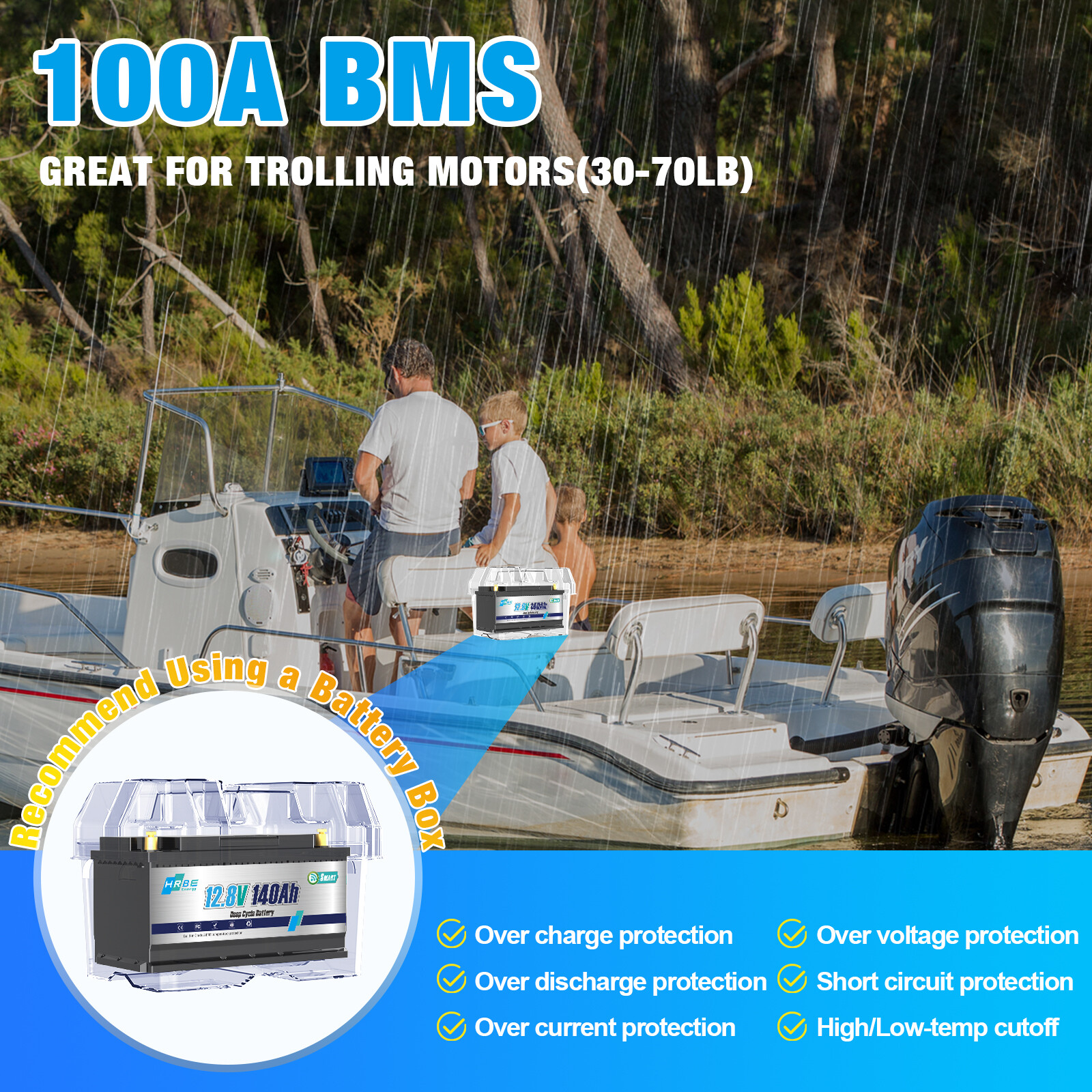 12V 140Ah LiFePO4 Akku Lithium Batterie für Wohnmobil Solar Notstromversorgung