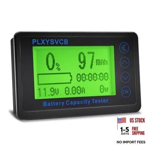 500A Battery Monitor with Shunt, LCD Backlight Screen RV Monitor, High and Low