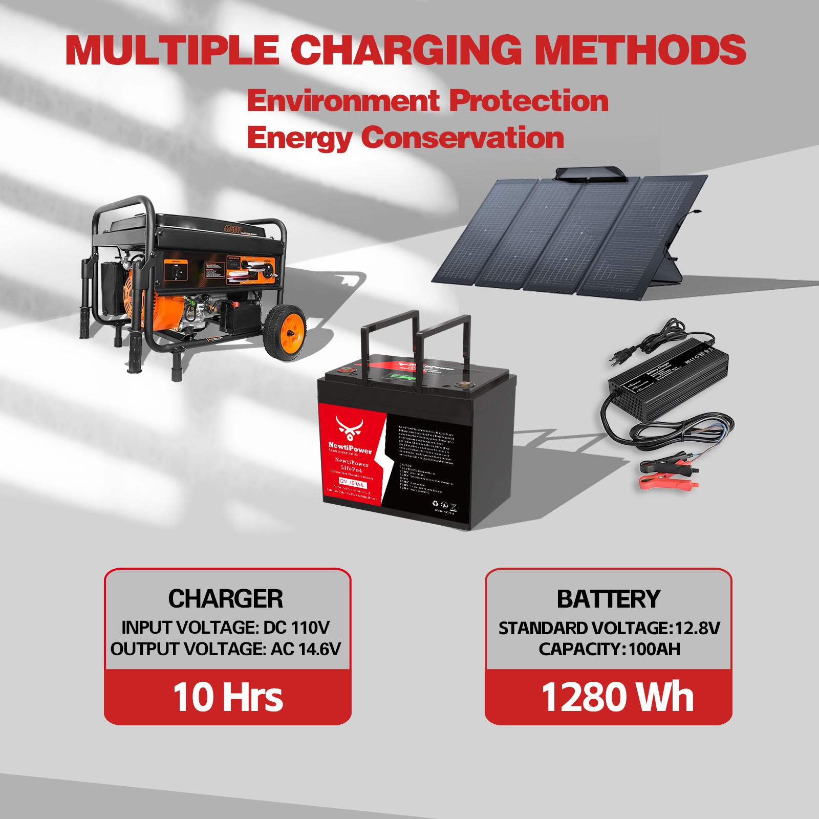 12V 100Ah LiFePO4 Lithium Battery 100A BMS DeepCycle for RVs Solar Boat off-grid