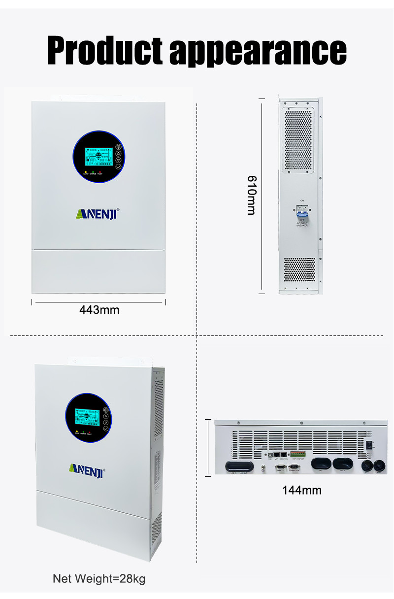 16KWh 51.2V 314Ah LiFePO4 Lithium Battery+12KW Solar Inverter 120V 240V US STOCK