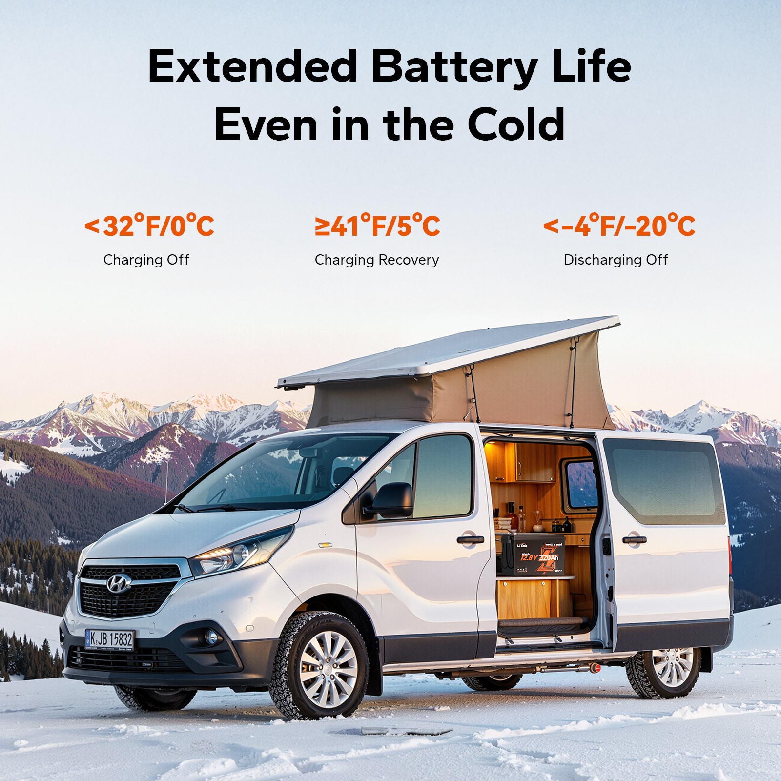 LiTime 12V 320Ah mini Bluetooth Lithium LiFePO4 Battery BMS For RV Solar Marine