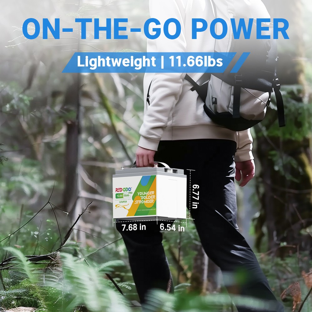 Redodo 12V 50Ah LiFePO4 Lithium Battery Deep Cycles for Trolling Motor RV