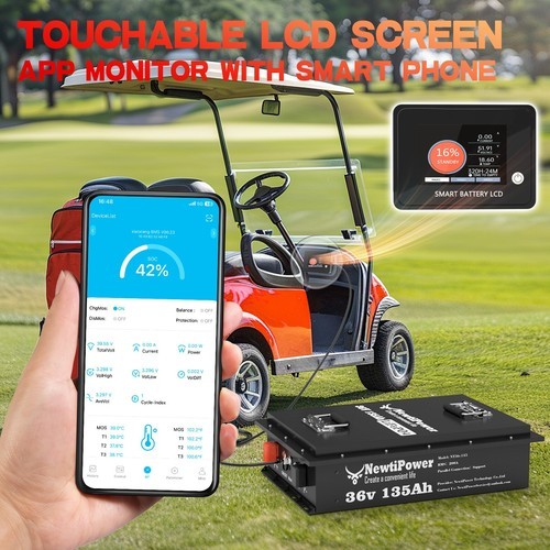 36V 135Ah LiFePO4 Golf Cart Lithium Battery Metal Case Solar Off-grid Marine RV