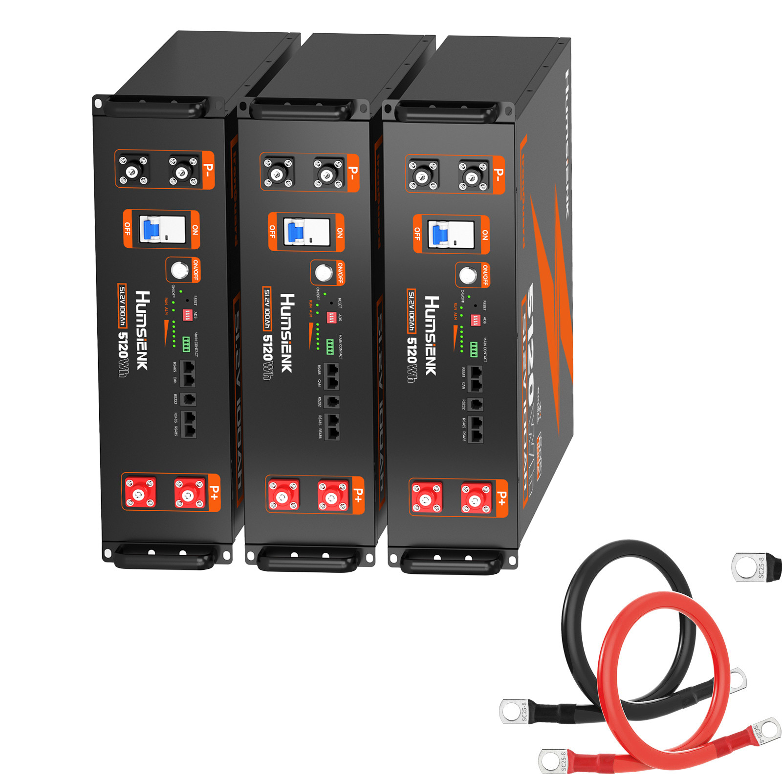 Humsienk 48V 100Ah LiFePO4 Battery 5.12kWh 3U Server Rack BYD Solar System Lot