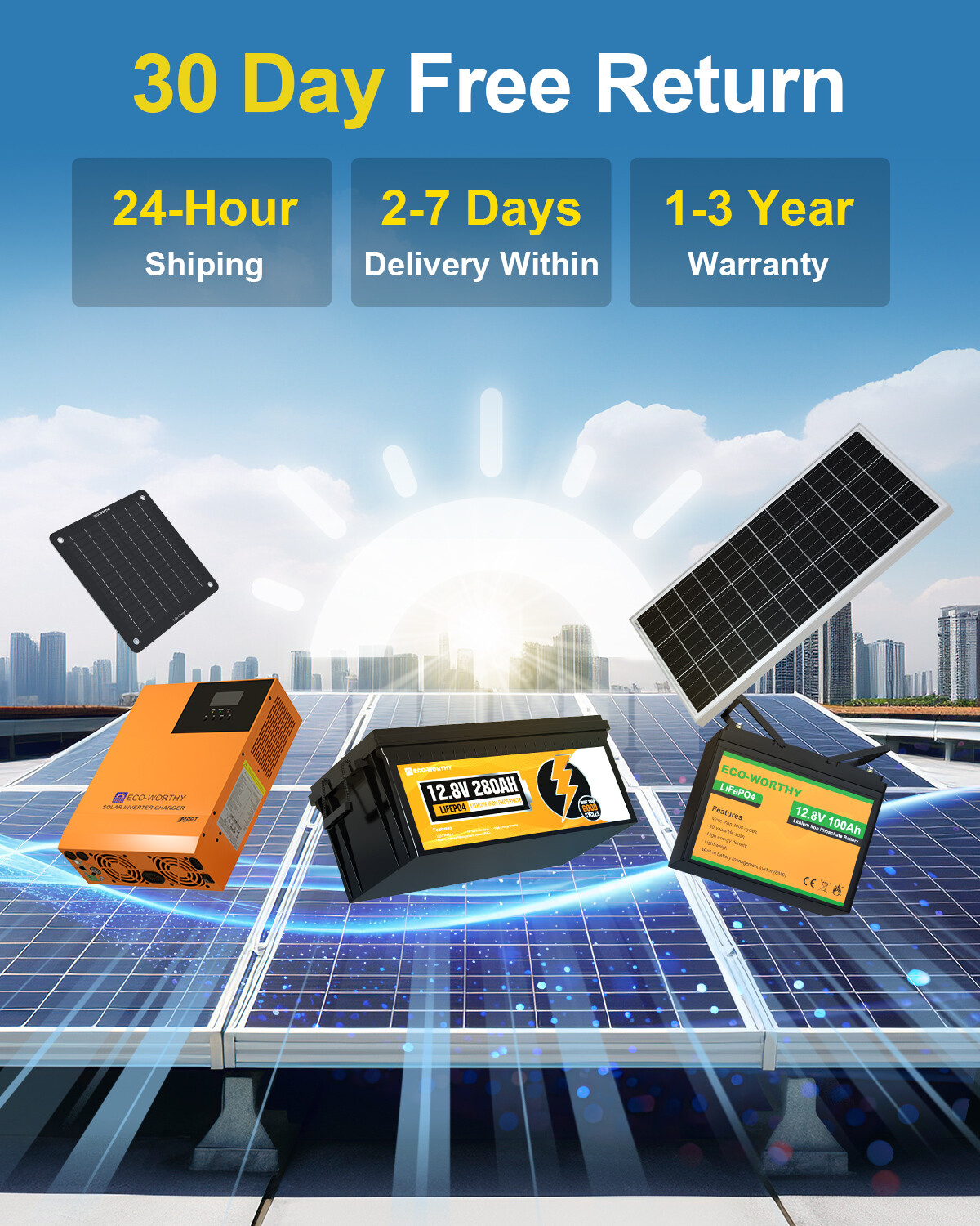 ECO-WORTHY 2560Wh 48V 50Ah Metal Case Lithium Battery 4000+ Cycles Golf Cart