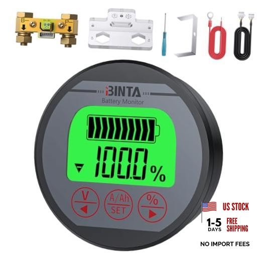 Shunt Battery Monitor 8-120V Voltmeter Ammeter – Voltage Current Meter – 0-150A