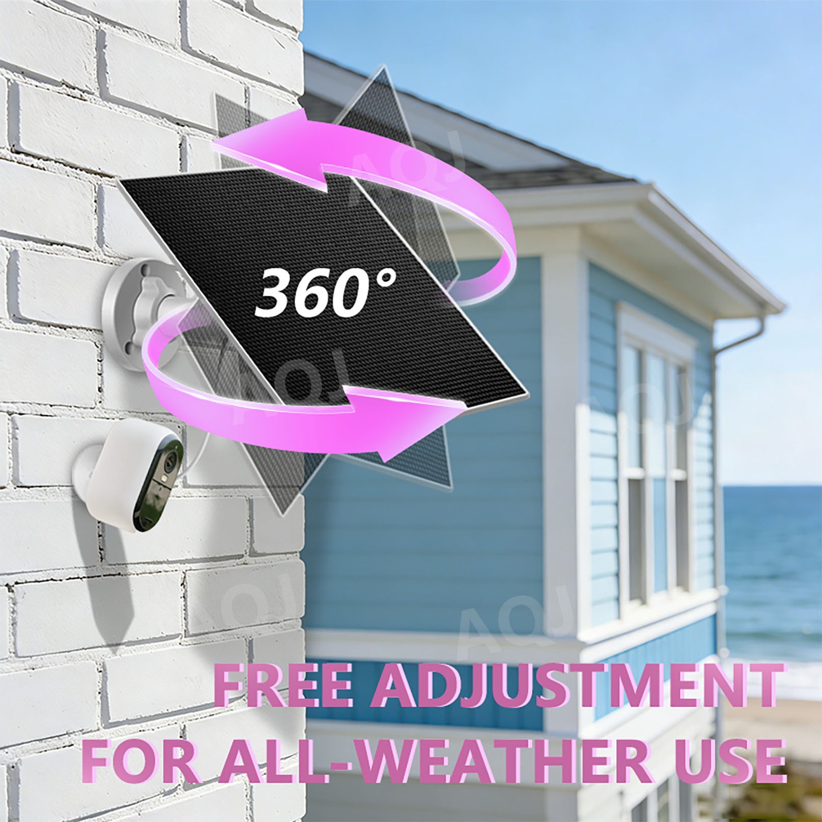 Solar Panel Charge for Arlo Essential Spotlight Camera Doorbell mico USB&Type-C