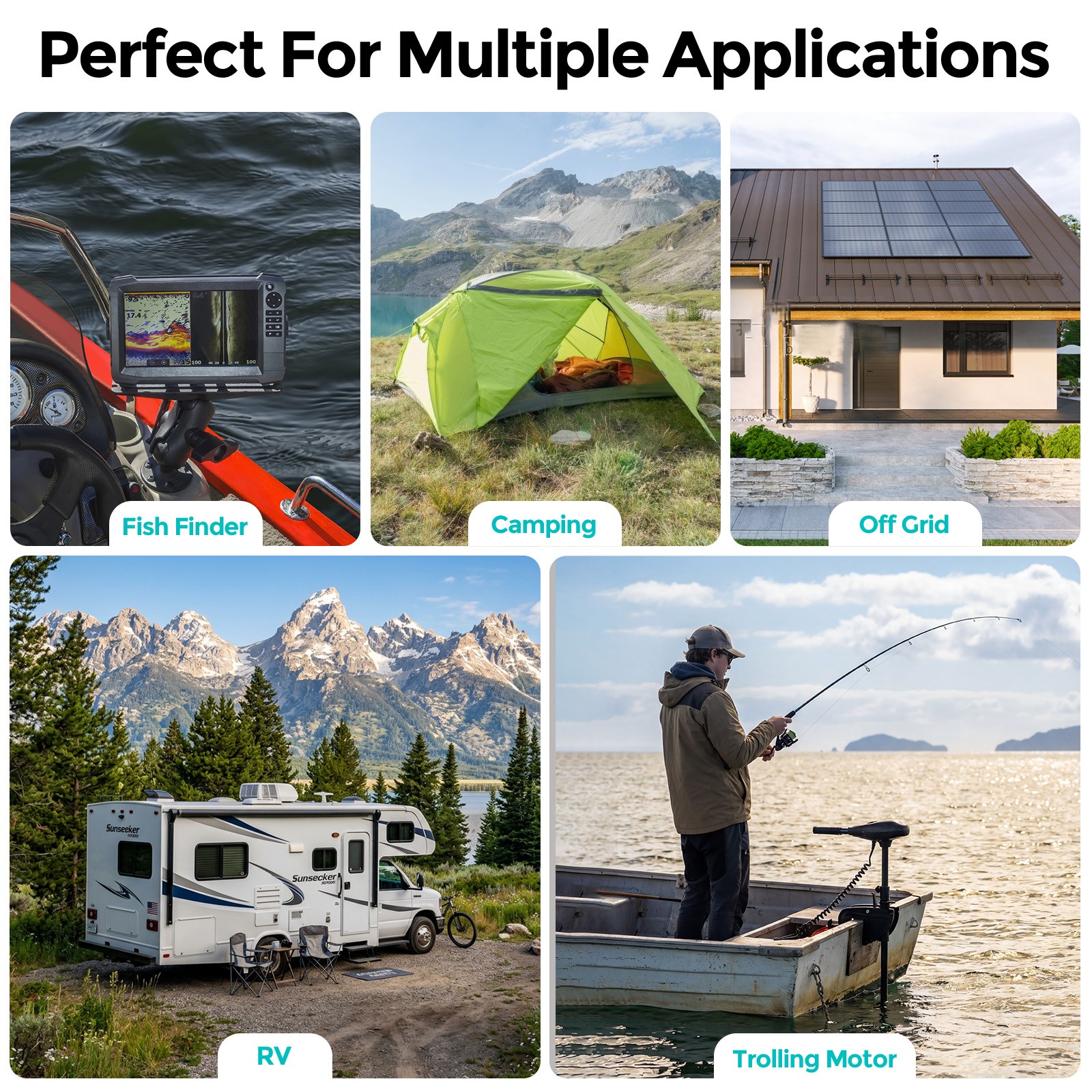 12V 10Ah 100Ah 200Ah 300Ah LiFePO4 Lithium Battery Solar RV Home Boat Off-grid