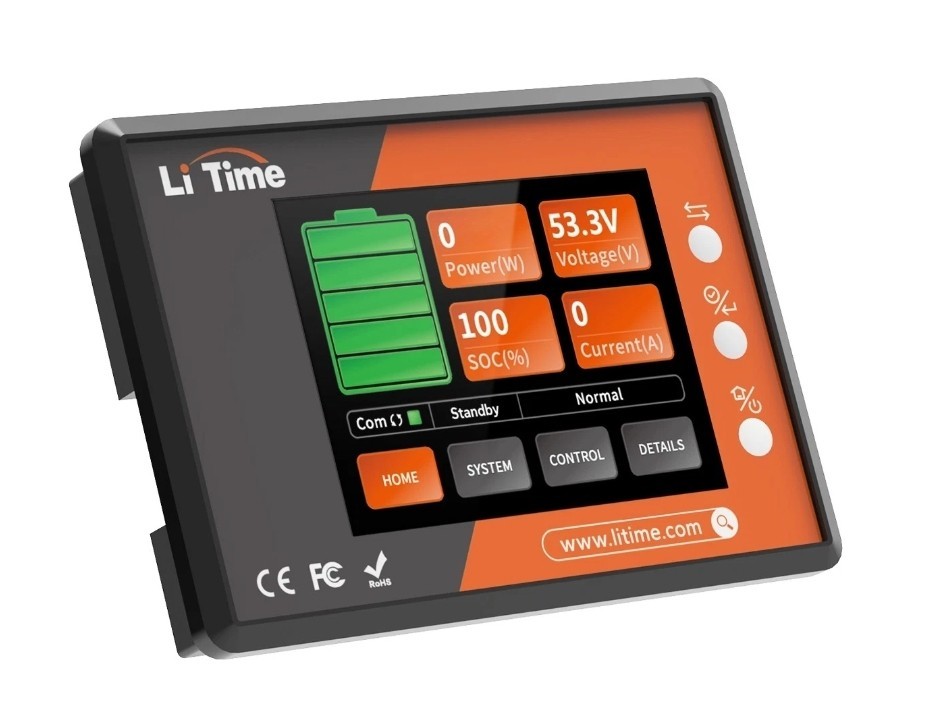 LiTime RS485 Real-time Monitoring Display For Golf Cart Home RV Lithium Battery