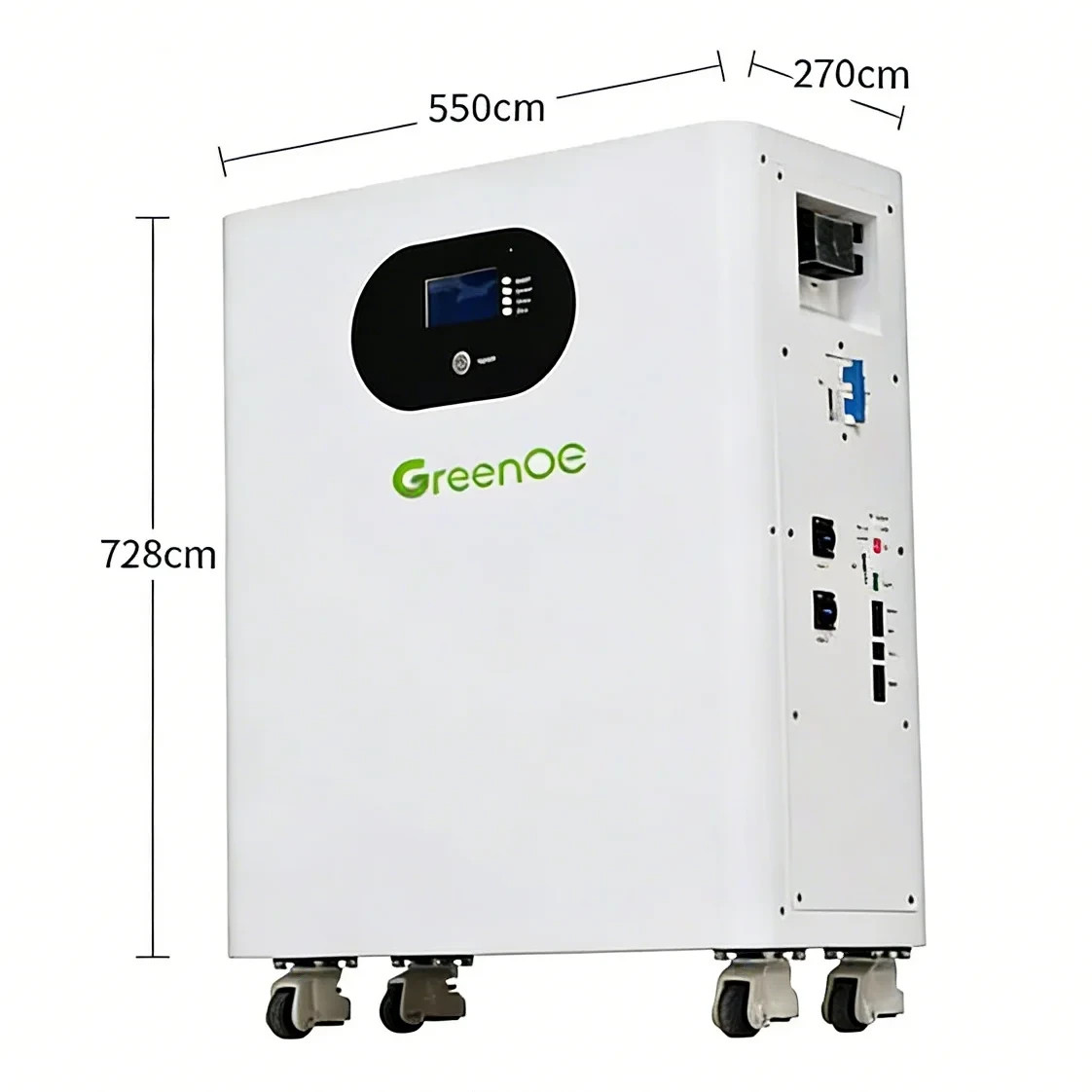 GreenOE 51.2V 300Ah 15KWh Wheeled LiFePO4 Battery with 200A BMS 6000 Cycles