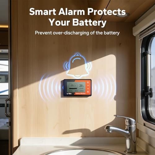 500A Battery Monitor with Shunt, M8 Terminals, 8V-120V Battery Shunt for RV,