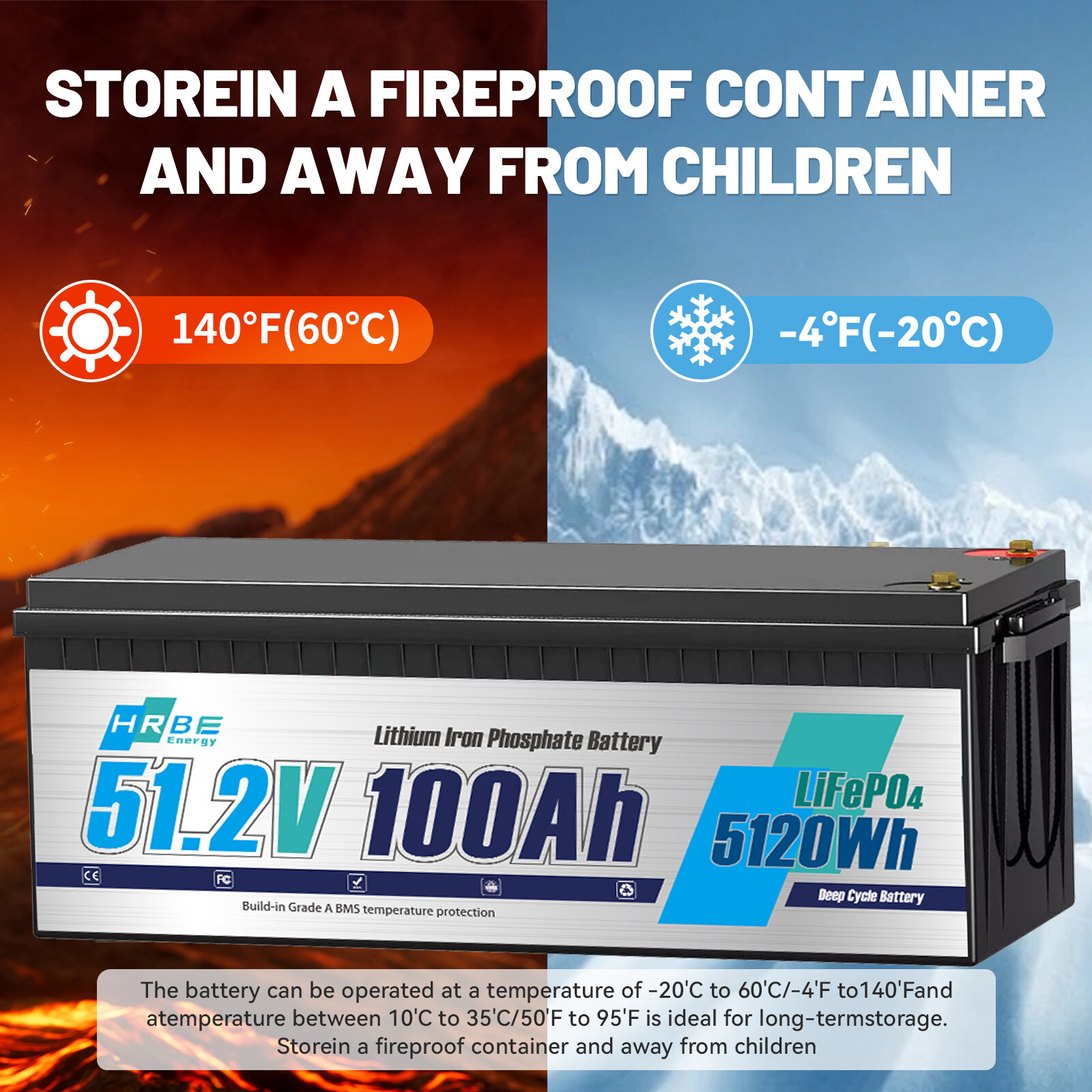 12V 24V 36V 48V 100Ah 200Ah 400Ah Lithium LiFePO4 Battery 200A BMS 10000+Cycles