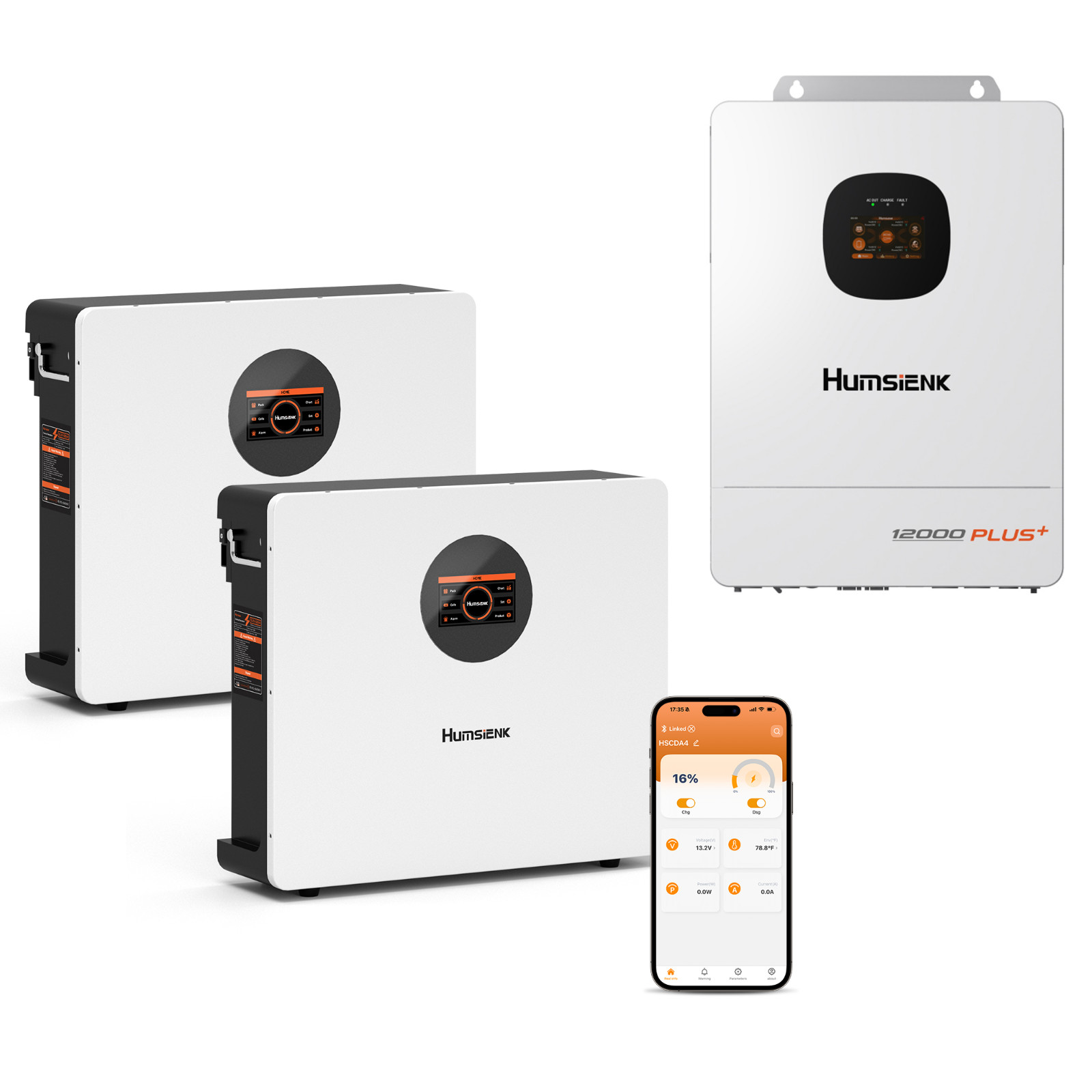 2x 48V 100V 5120Wh Wall-Mounted Battery +48V 12KW Solar Hybrid Inverter 240V UPS