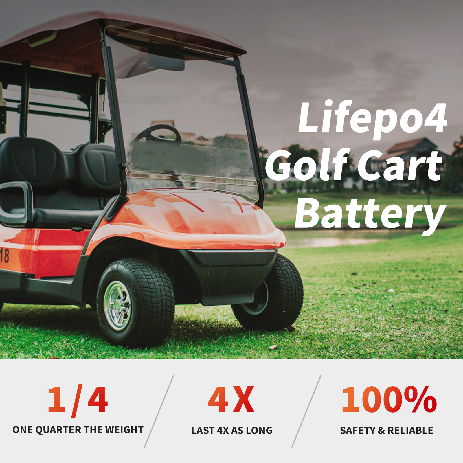 36V 105Ah Golf Cart LiFePO4 Lithium Battery 200A BMS 10 Years Warranty +Charger
