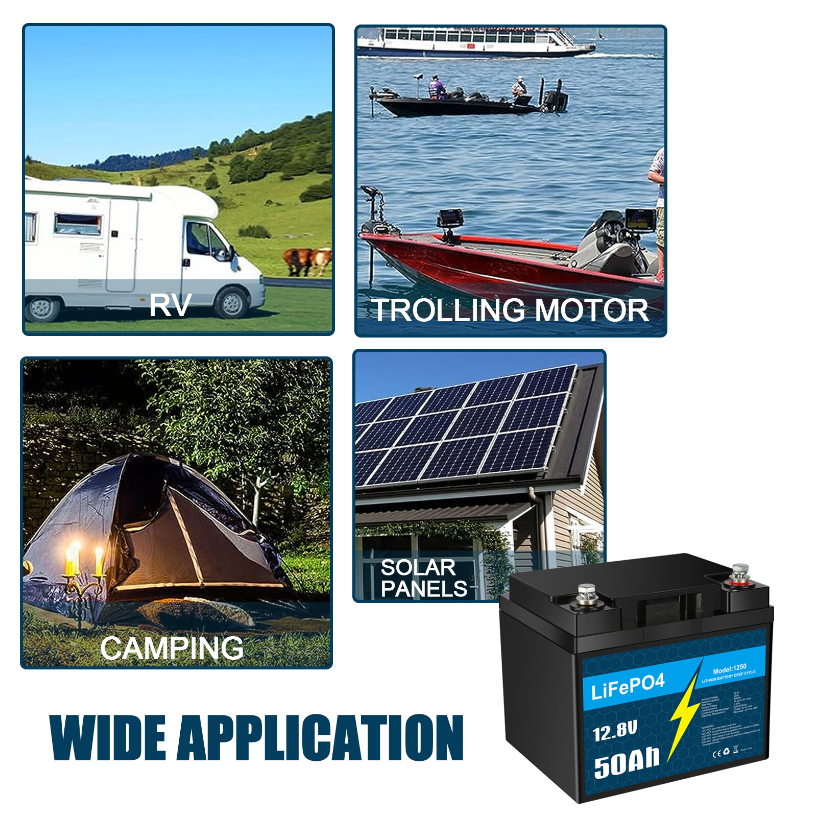 12V LiFePO4 Battery 50Ah 30Ah 20A 10Ah with BMS for RV Trolling Motor Marine