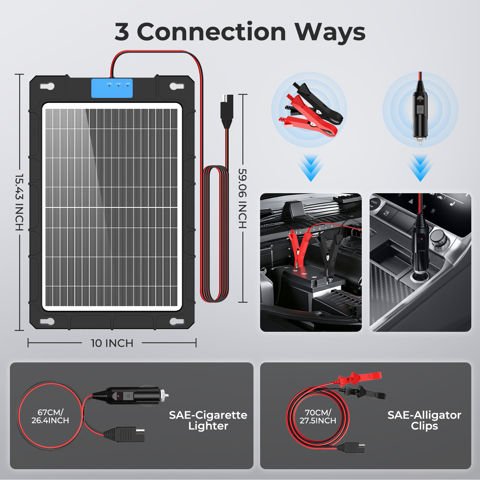 12Watt*2 12V Trickle Charger Battery Charger Maintainer Solar Panel for car New