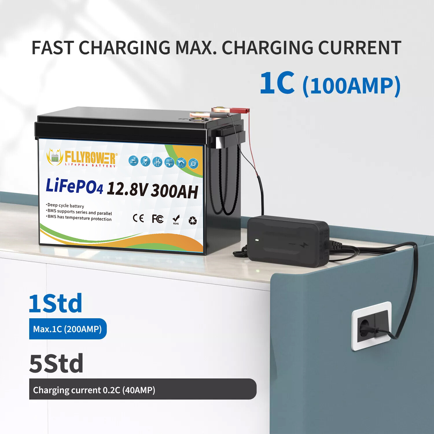 12V 300Ah LiFePO4 Battery 3840Wh Lithium Battery with 200A BMS for RV Camping