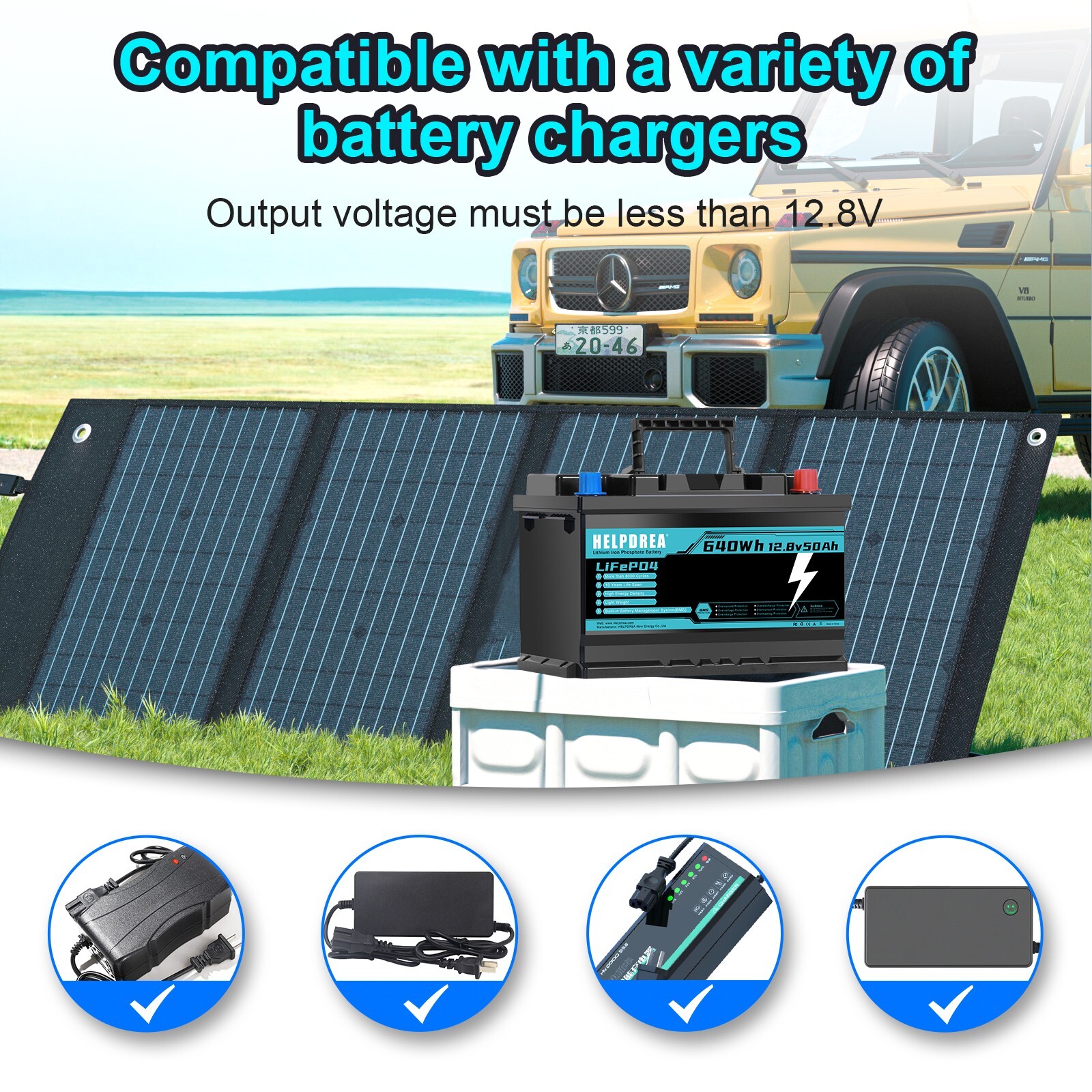 LiFePO4 12V 50AH Deep Cycle 50A BMS Lithium Battery Solar Trolling Motor RV Car