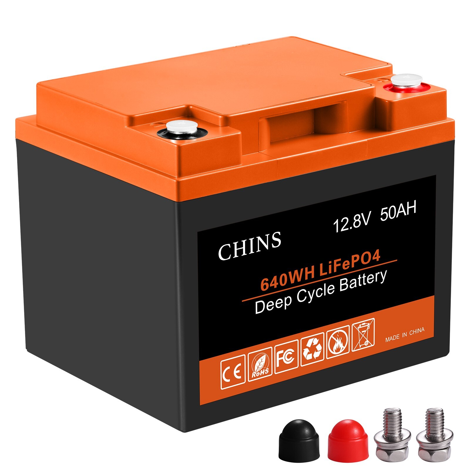 CHINS 12V 50Ah LiFePO4 Battery, with 50A BMS, for Home Energy Storage etc(Used)