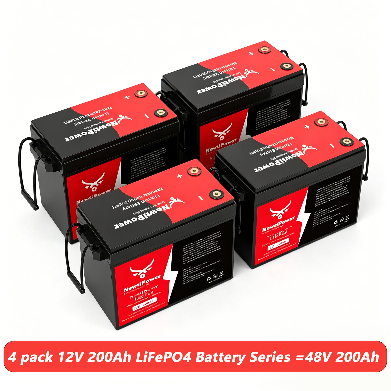 12V 200Ah Lithium Golf Cart Battery LiFePO4 Deep Cycle 4PCS