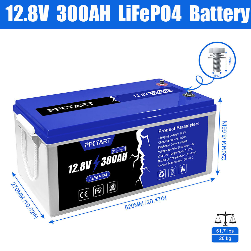 12V/24V/48V 300Ah LiFePO4 Lithium Battery BMS for Solar RV Off-grid