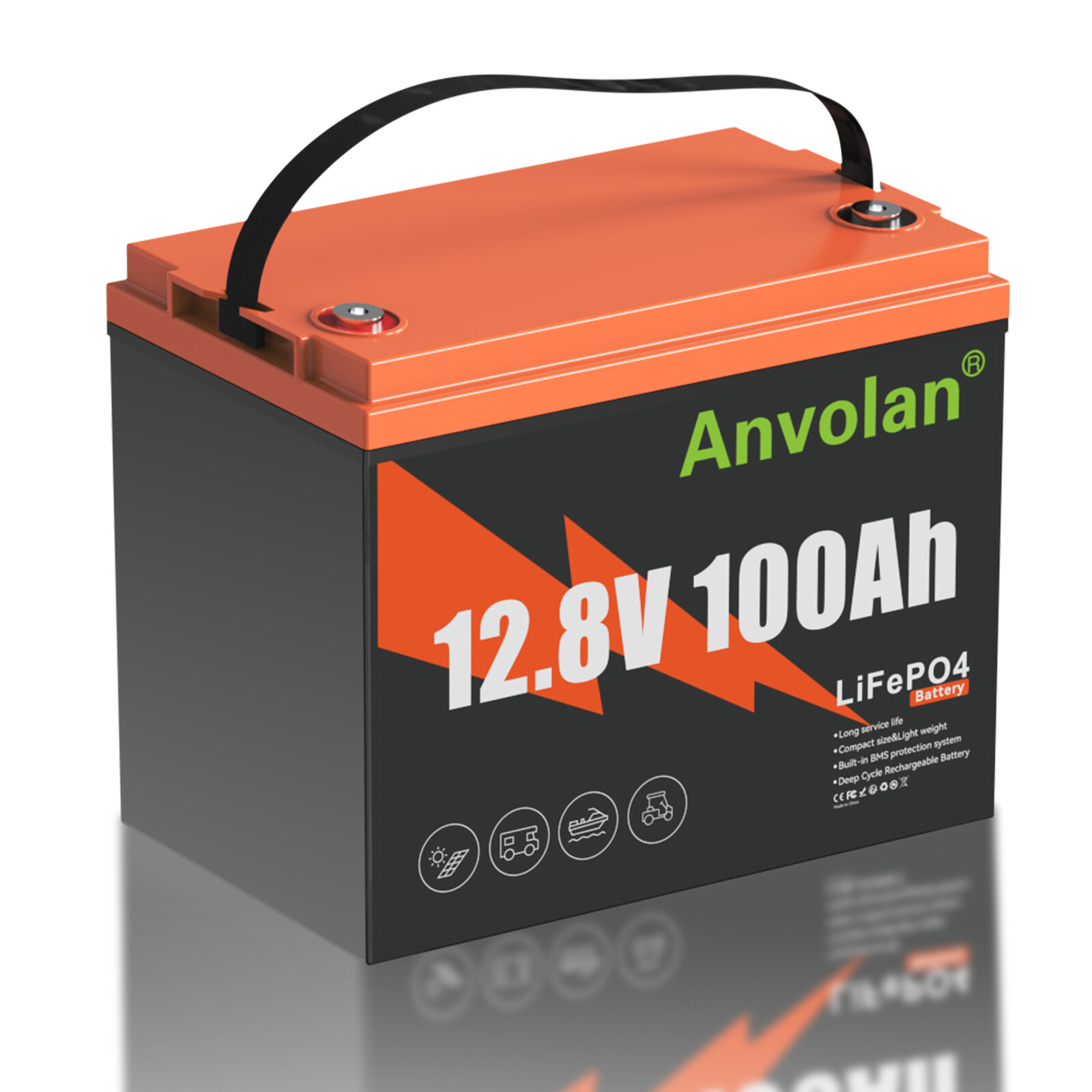 100Ah Lithium LiFePO4 Battery 12V 100A BMS for Trolling Motor Off-grid