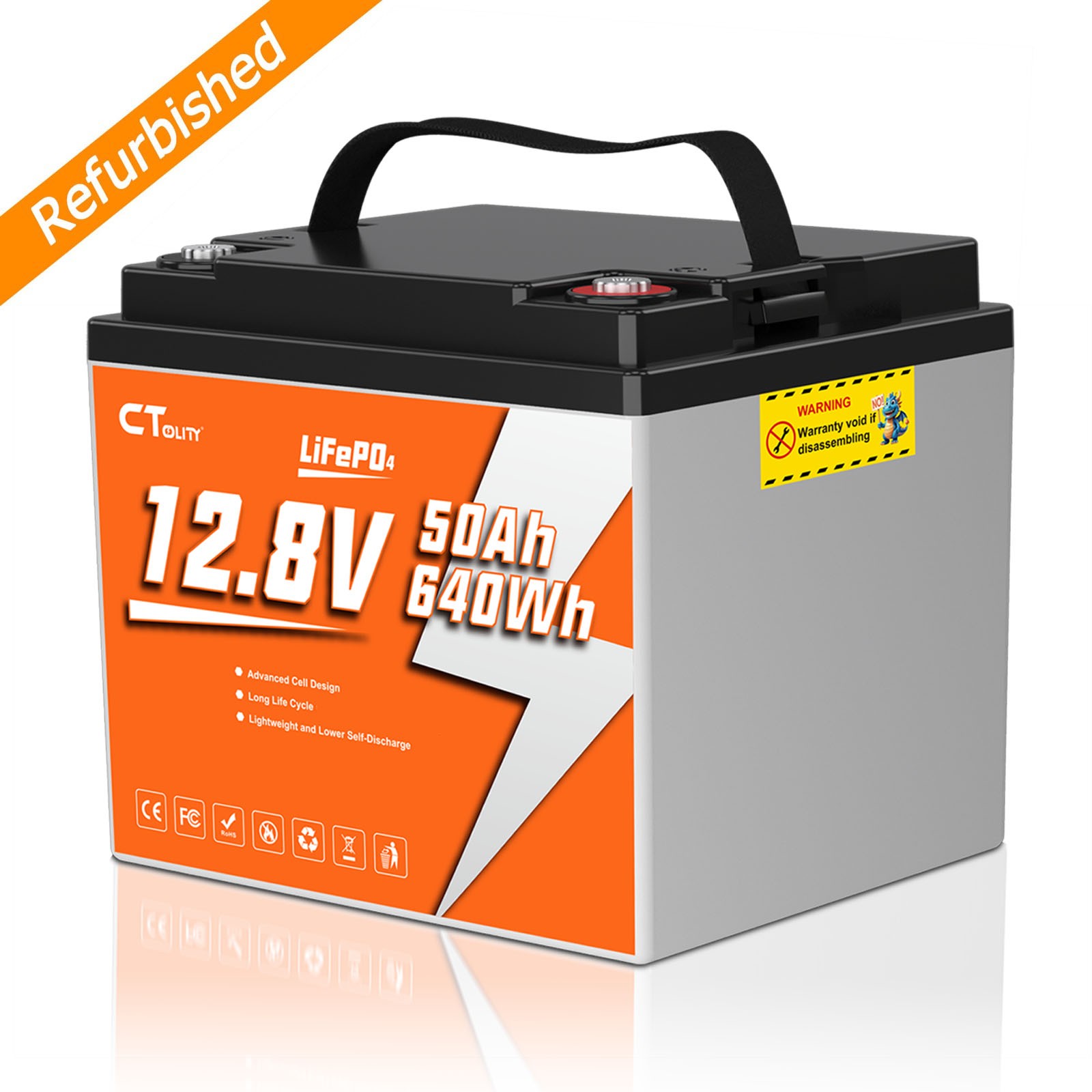 12V 50Ah/100Ah/200Ah LiFePO4 Lithium Battery Deep Cycle BMS for RV Off-Grid